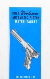 Colt Woodsman Match Target Instruction Manual. Colt Form 911-4-72