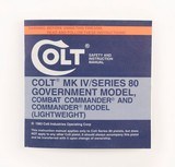 Colt MK IV/Series 80 Government Model Pistols 1983 Manual, Repair Station List, Colt Letter, Etc. - 2 of 5
