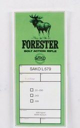 Sako Forester L579 Mannlicher Info Manual. New - 1 of 4