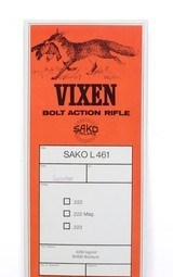 Sako Vixen L461 Sporter Info Manual. New