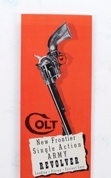 Colt New Frontier SAA Revolver Manual. Form SAA 62