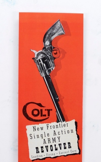 Colt New Frontier SAA Revolver Manual. Form SAA 62