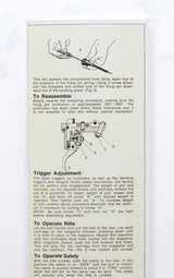 Sako M 72 Bolt Action Rifle Info Manual. New - 2 of 4