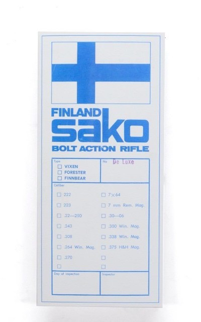 Sako Vixen Forester Finnbear De Luxe Bolt Action Rifle Info Manual. New