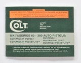 Colt Government Model MK IV/Series 80-380 Auto Pistols 1990 Manual, Repair Stations List, Colt Letter, Etc. - 2 of 5