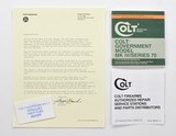 Colt Government Model MK IV/Series 70 1981 Manual, Repair Stations List, Colt Letter, Etc. - 1 of 5