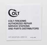 Colt Python Manual, Repair Stations And Colt Letter. 1990 - 4 of 5