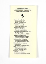 Colt Gold Cup National Match MK IV Series 70 1955-1977 Manual, Repair Stations List, and 2 Colt Letters. - 5 of 6