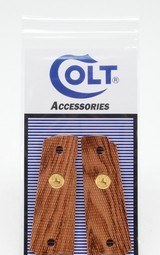 Colt 1911 Factory Original Cocabola Wood Grips. Gold Medallions. New - 2 of 3