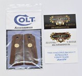 Colt Series 70 1911 Factory Original, Checkered Wood Grips. Gold 150 Anniversary Medallions. New - 2 of 5
