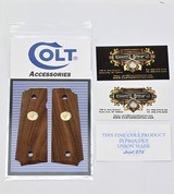 Colt Series 70 1911 Factory Original, Checkered Wood Grips. Gold 150 Anniversary Medallions. New