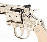 Colt Python .357 Mag. 4 Inch Nickel Finish. R. Burt Engraved. Like New Condition. DOM 1974 - 8 of 13