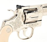 Colt Python .357 Mag. 4 Inch Nickel Finish. R. Burt Engraved. Like New Condition. DOM 1974 - 5 of 13
