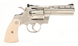 Colt Python .357 Mag. 4 Inch Nickel Finish. R. Burt Engraved. Like New Condition. DOM 1974 - 4 of 13