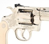 Colt Python .357 Mag. 4 Inch Nickel Finish. R. Burt Engraved. Like New Condition. DOM 1974 - 6 of 13