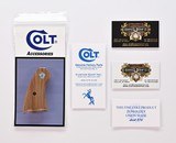 New Colt Python I-Frame Wood Checkered Service Grip With Early Silver Medallions - 1 of 13