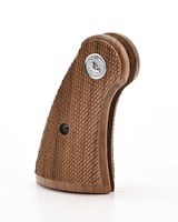 New Colt Python I-Frame Wood Checkered Service Grip With Early Silver Medallions - 4 of 13