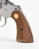 New Colt Python I-Frame Wood Checkered Service Grip With Gold Medallions - 7 of 13