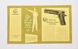 Colt Gold Cup National Match .38 Spcl Manual And Warranty Form AP-GC101 For Vintage Colt 2 Piece Boxes - 2 of 3