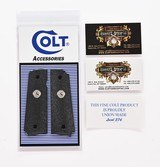 Colt 1911 Full Size Factory Original Black Lacquered, Checkered Wood Grips. Silver Medallions. New