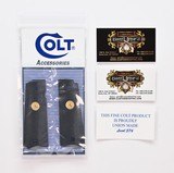 Colt 1911 Full Size Factory Original Black Lacquered, Checkered Wood Grips. Gold Medallions. New - 2 of 5