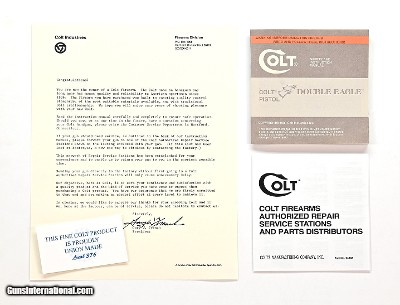 Colt Double Eagle 1989 Manual, Repair Stations List, Colt Letter, Etc.