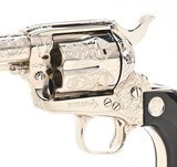 Colt SAA Old World Engravers Sampler Edition. 5 1/2 Inch 45 Colt. Nickel. Unfired Condition. In Factory Wood Display Case - 9 of 15