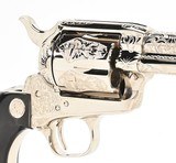 Colt SAA Old World Engravers Sampler Edition. 5 1/2 Inch 45 Colt. Nickel. Unfired Condition. In Factory Wood Display Case - 4 of 15