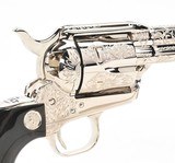 Colt SAA Old World Engravers Sampler Edition. 5 1/2 Inch 45 Colt. Nickel. Unfired Condition. In Factory Wood Display Case - 5 of 15