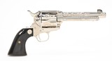 Colt SAA Old World Engravers Sampler Edition. 5 1/2 Inch 45 Colt. Nickel. Unfired Condition. In Factory Wood Display Case - 3 of 15