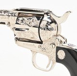 Colt SAA Old World Engravers Sampler Edition. 5 1/2 Inch 45 Colt. Nickel. Unfired Condition. In Factory Wood Display Case - 8 of 15