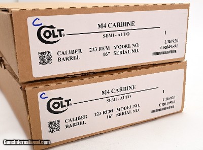 Colt M4 Carbine Model CR6920 AR-15. 5.56 x 45mm. CONSECUTIVE PAIR. BRAND NEW IN BOXES - Image 3 of 6