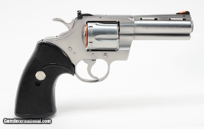 Colt Python 357 Mag. 4 Inch Satin Stainless Finish. Like New In Blue Hard Case. DOM 1994 - Image 6 of 9