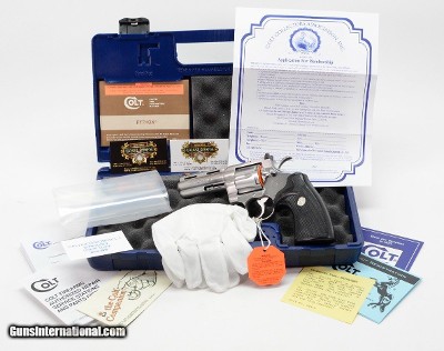 Colt Python 357 Mag. 4 Inch Satin Stainless Finish. Like New In Blue Hard Case. DOM 1994