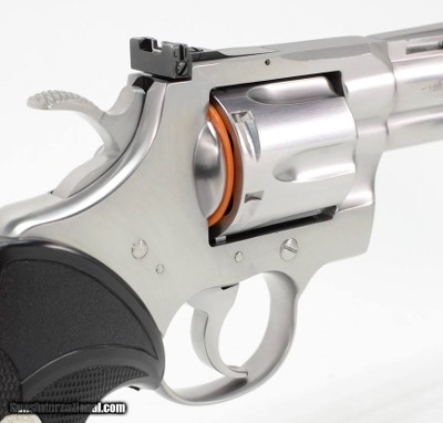 Colt Python 357 Mag. 4 Inch Satin Stainless Finish. Like New In Blue Hard Case. DOM 1994 - Image 8 of 9