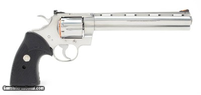 Colt Python 357 Mag. 8 Inch Satin Stainless Finish. Like New In Blue Hard Case. DOM 1995 - Image 6 of 9