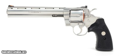 Colt Python 357 Mag. 8 Inch Satin Stainless Finish. Like New In Blue Hard Case. DOM 1995 - Image 3 of 9