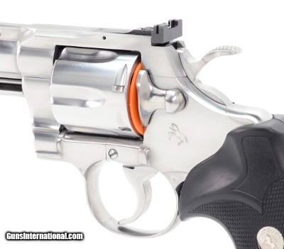 Colt Python 357 Mag. 8 Inch Satin Stainless Finish. Like New In Blue Hard Case. DOM 1995 - Image 4 of 9