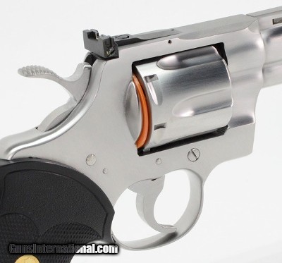 Colt Python 357 Mag. 6 Inch Satin Stainless Finish. Like New In Blue Hard Case. DOM 1983 - Image 4 of 9