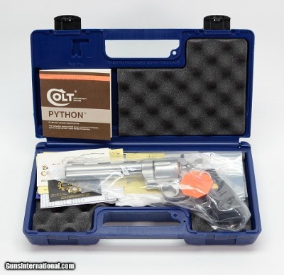 Colt Python 357 Mag. 6 Inch Satin Stainless Finish. Like New In Blue Hard Case. DOM 1983 - Image 2 of 9