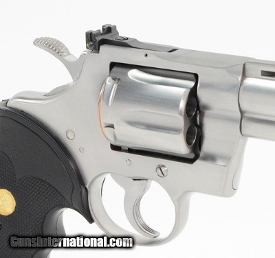 Colt Python 357 Mag. 6 Inch Satin Stainless Finish. Like New In Blue Hard Case. DOM 1983 - Image 5 of 9