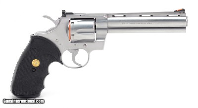 Colt Python 357 Mag. 6 Inch Satin Stainless Finish. Like New In Blue Hard Case. DOM 1983 - Image 3 of 9