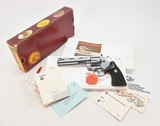 Colt Python 357 Mag. 6 Inch Satin Stainless. Like New Condition. In Box. DOM 1988