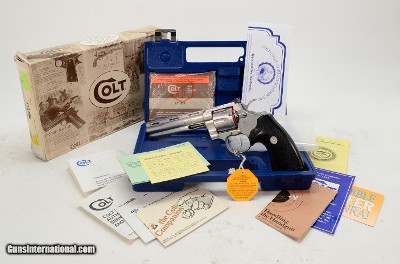 Colt Python .357 Mag. 6 Inch Satin Stainless. Like New Condition. DOM 1994