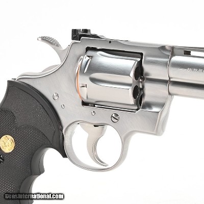 Colt Python .357 Mag. 4 Inch Satin Stainless. Original, Like New Condition. DOM 1991 - Image 9 of 10