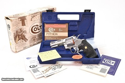Colt Python .357 Mag. 4 Inch Satin Stainless. Original, Like New Condition. DOM 1991