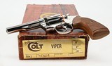 Colt Viper .38 Special 4 Inch Nickel Revolver. DOM 1977. In Box - 3 of 10