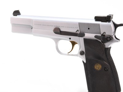 Browning Hi-Power 9mm Luger – Silver Chrome Collectible Pistol - Image 5 of 9