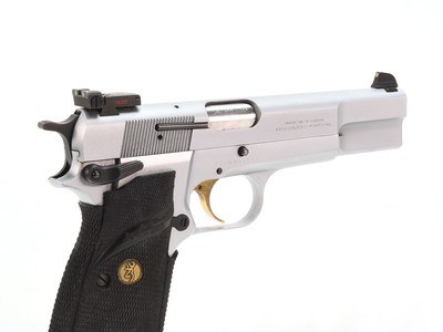 Browning Hi-Power 9mm Luger – Silver Chrome Collectible Pistol - Image 4 of 9