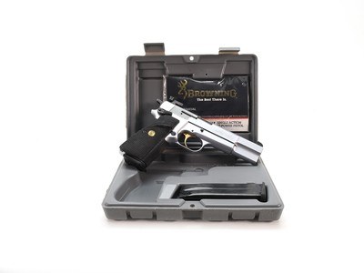 Browning Hi-Power 9mm Luger – Silver Chrome Collectible Pistol